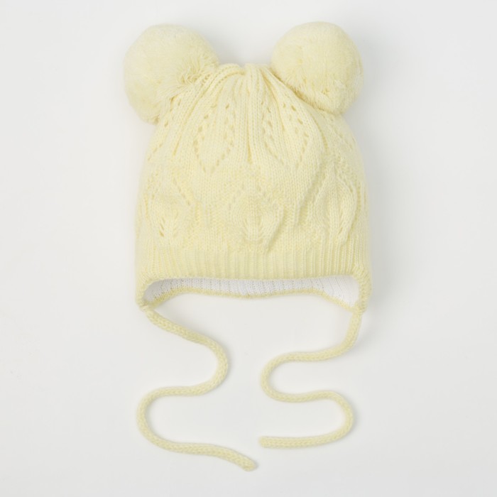 Шапка для девочки "Мимоза", возраст 6-12 мес. (42-44), цвет лимон 6412-7004пш_М