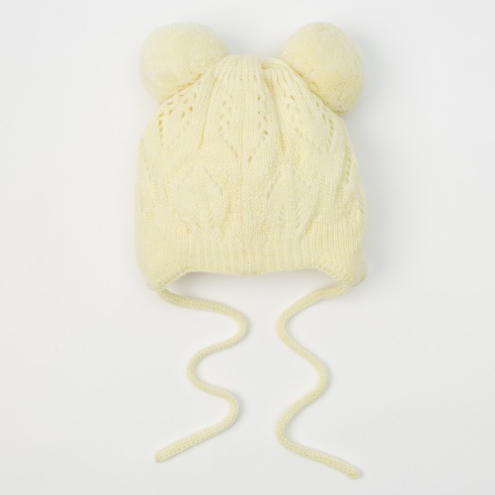 Шапка для девочки "Мимоза", возраст 6-12 мес. (42-44), цвет лимон 6412-7004пш_М