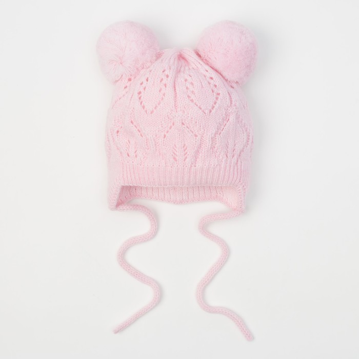 Шапка для девочки "Мимоза", возраст 6-12 мес. (42-44), цвет розовый 6436-7004пш_М