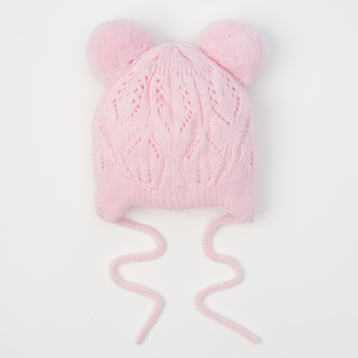 Шапка для девочки "Мимоза", возраст 12-18 мес. (44-46), цвет розовый 6443-7004пш_М