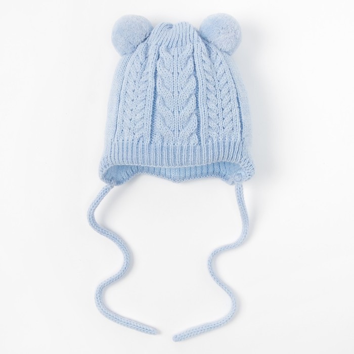 Шапка для мальчика "Орешка", возраст 0-3 мес. (38-40), цвет голубой 6450-7005пш_М