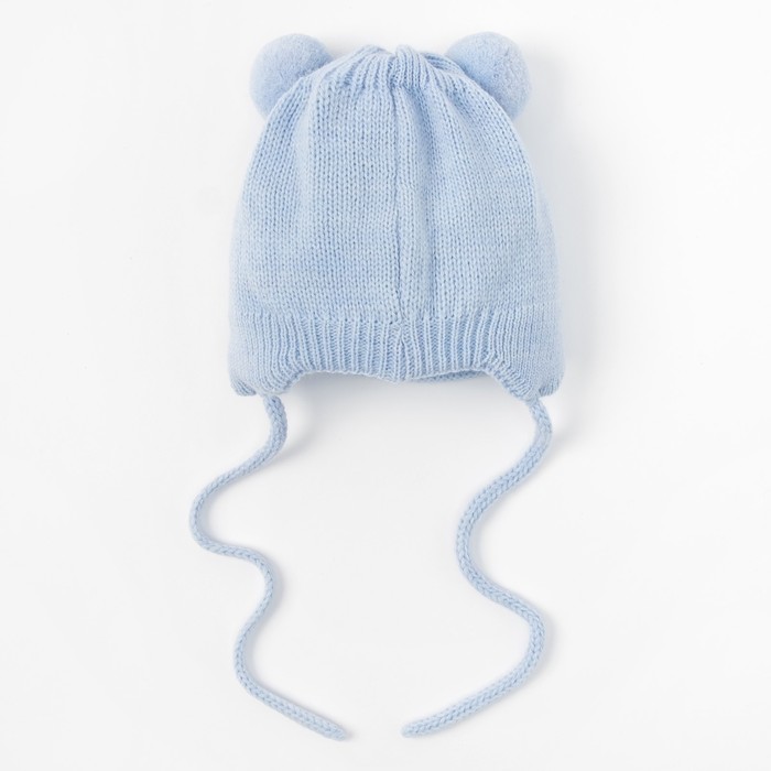 Шапка для мальчика "Орешка", возраст 0-3 мес. (38-40), цвет голубой 6450-7005пш_М