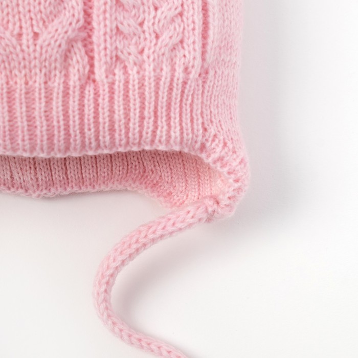 Шапка для девочки "Орешка", возраст 0-3 мес. (38-40), цвет розовый 6498-7005пш_М