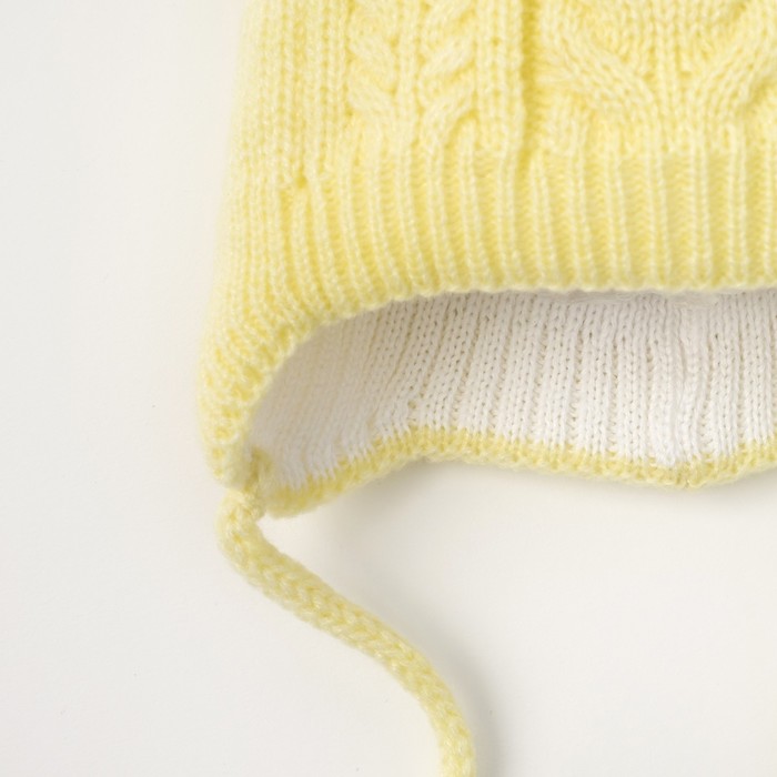Шапка детская "Орешка", возраст 0-3 мес. (38-40), цвет лимон 6511-7005пш_М