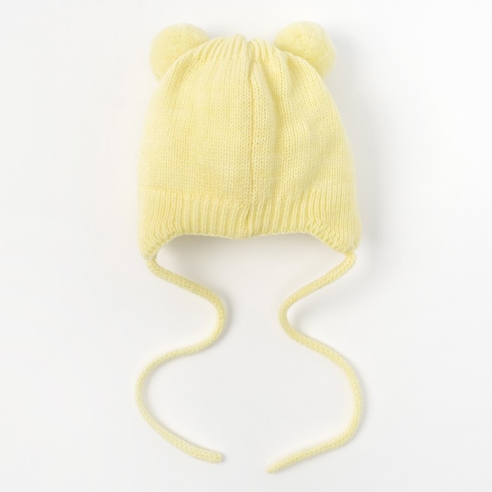 Шапка детская "Орешка", возраст 0-3 мес. (38-40), цвет лимон 6511-7005пш_М