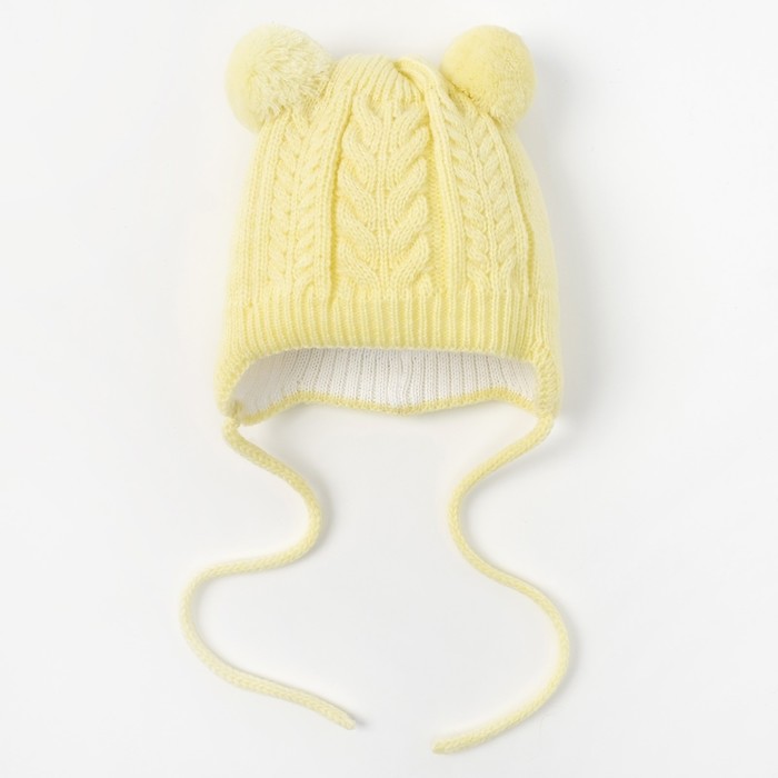 Шапка детская "Орешка", возраст 3-6 мес. (40-42), цвет лимон 6528-7005пш_М