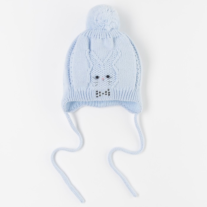 Шапка для мальчика "Усик", возраст 3-6 мес. (40-42), цвет голубой 6634-7007пш_М