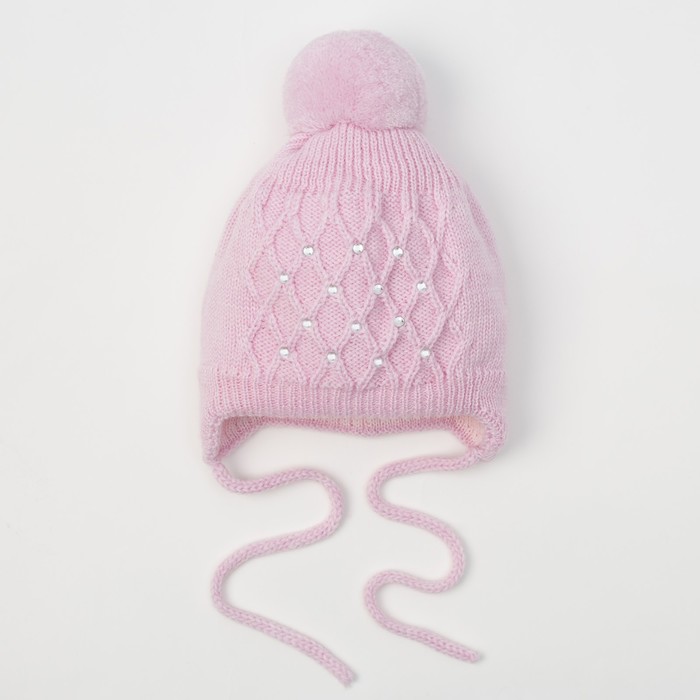 Шапка для девочки "Фантик-Д", возраст 3-6 мес. (40-42), цвет розовый 6740-7009пш_М
