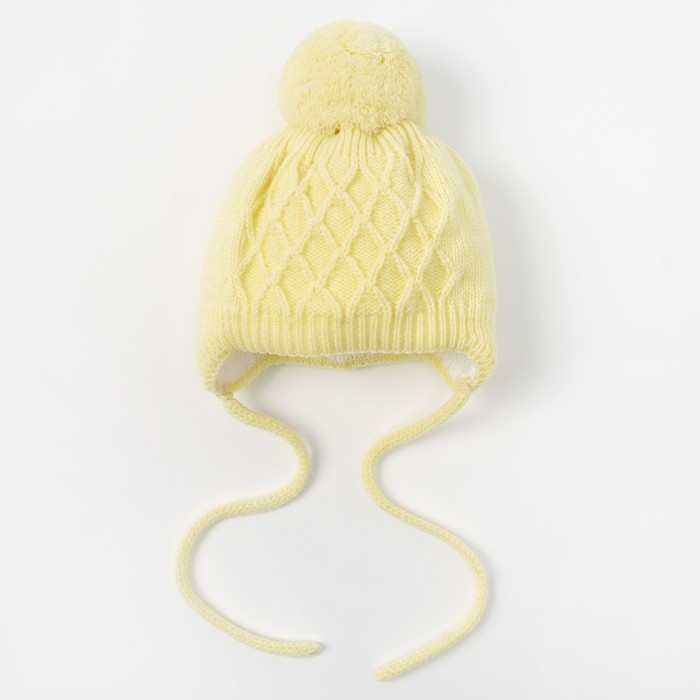 Шапка детская "Фантик-М", возраст 3-6 мес. (40-42), цвет лимон 6788-7010пш_М