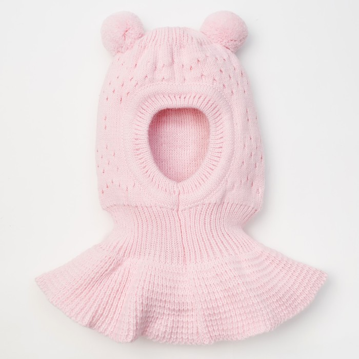 Шапка для девочки "Шлем Сверчок", возраст 3-6 мес. (40-42), цвет розовый 7891-7012пш_М