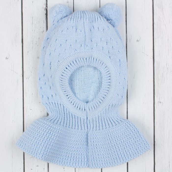 Шапка для мальчика "Шлем Сверчок", возраст 3-6 мес. (40-42), цвет голубой 7921-7012пш_М