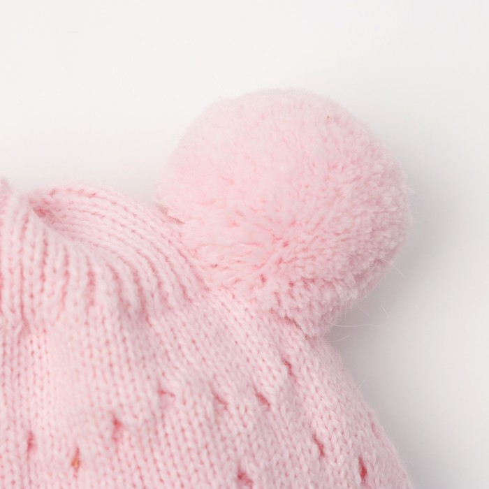 Шапка для девочки "Шлем Сверчок", возраст 6-12 мес. (42-44), цвет розовый 7907-7012пш_М