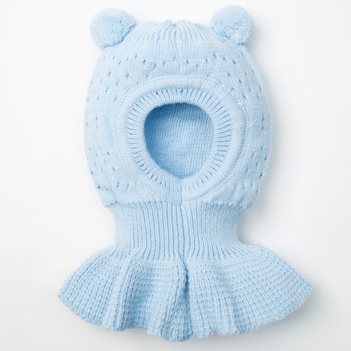 Шапка детская "Шлем Сверчок", возраст 12-18 мес. (44-46), цвет голубой 7945-7012пш_М