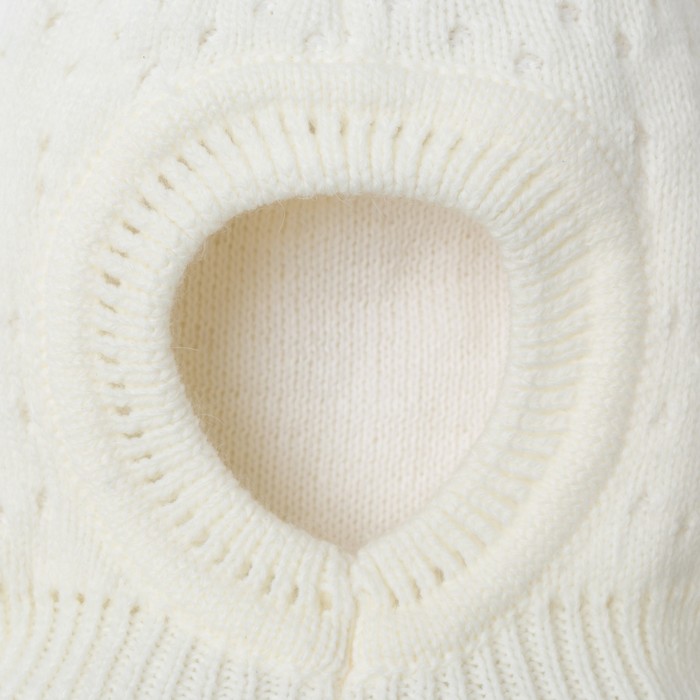 Шапка детская "Шлем Сверчок", возраст 12-18 мес. (44-46), цвет молочный 8003-7012пш_М