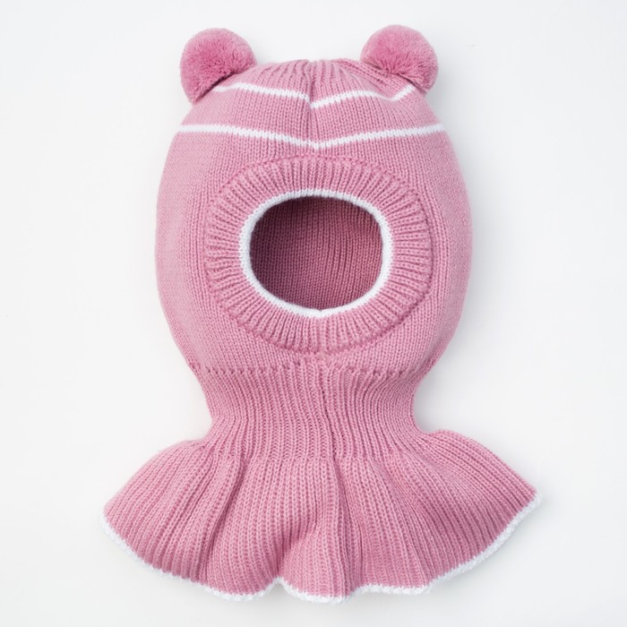 Шапка для девочки "Шлем П-02", возраст 12-18 мес. (44-46), принт роза 8478-26с_М