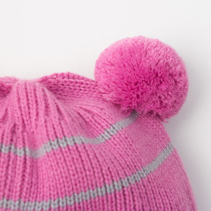 Шапка для девочки "Шлем П-02", возраст 12-18 мес. (44-46), цвет розовый 8447-26с_М