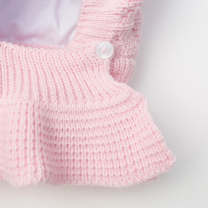 Шапка для девочки "Капор Подснежник", возраст 0-3 мес. (38-40), цвет розовый 7839-7013пш_М