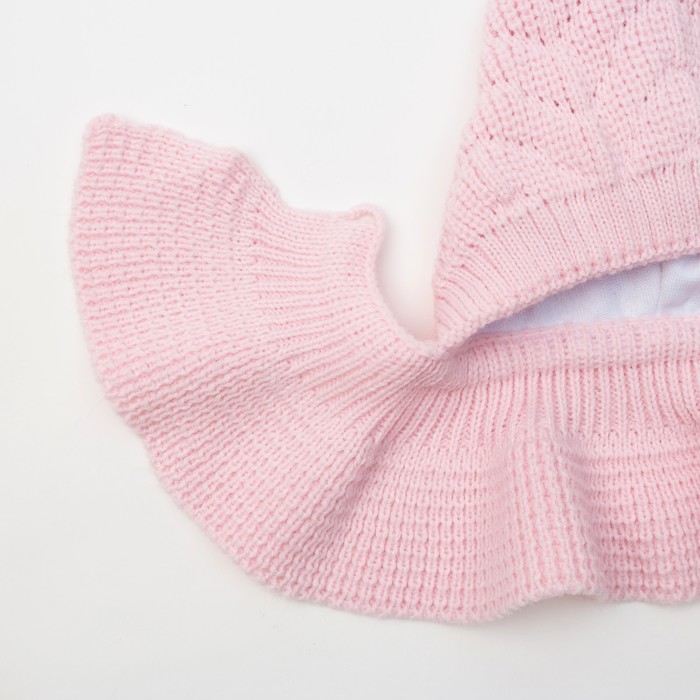 Шапка для девочки "Капор Подснежник", возраст 0-3 мес. (38-40), цвет розовый 7839-7013пш_М