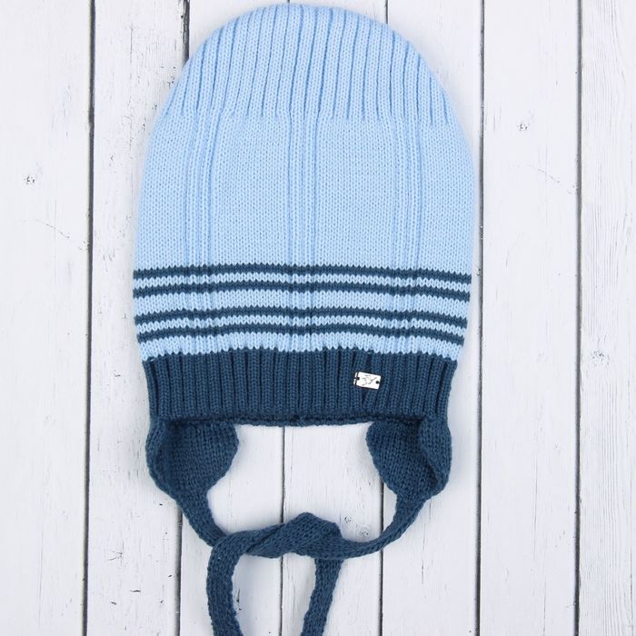 Шапка для мальчика "Круиз", возраст 2-4 года (48-50), цвет джинс/ голубой 9109-35с