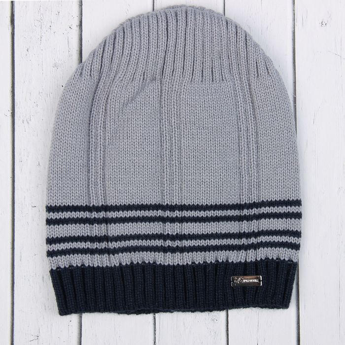 Шапка для мальчика "Круиз", возраст 4-8 лет (52-54), цвет тёмно-серый/серый 9093-35с