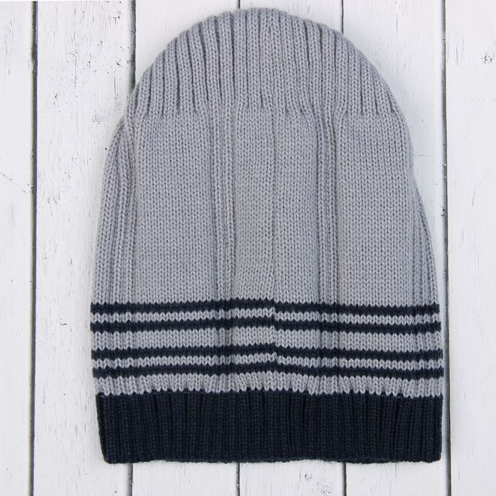 Шапка для мальчика "Круиз", возраст 4-8 лет (52-54), цвет тёмно-серый/серый 9093-35с