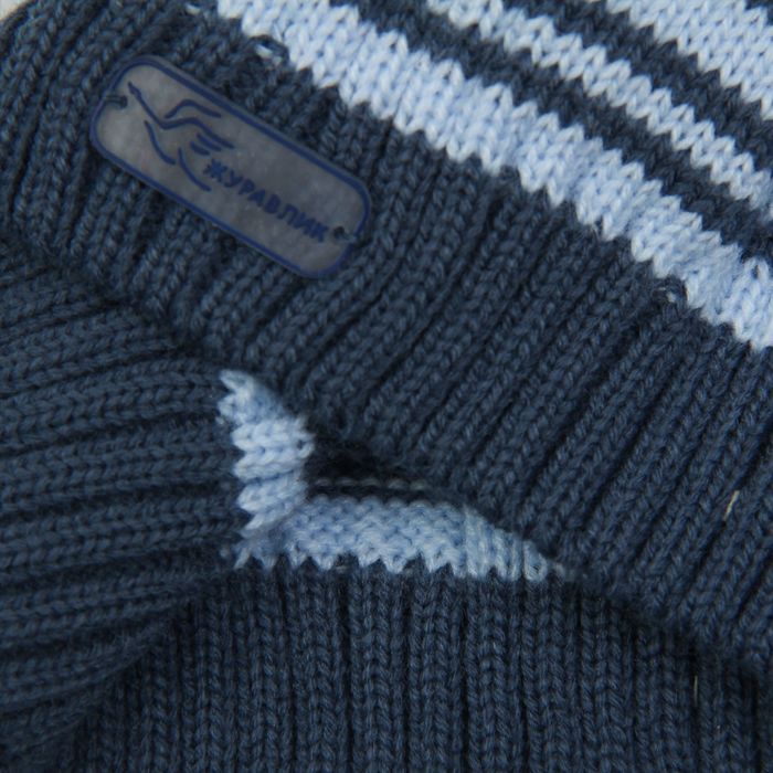 Шапка для мальчика "Круиз", возраст 4-8 лет (52-54), цвет джинс/голубой 9116-35с