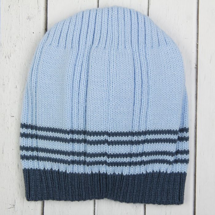 Шапка для мальчика "Круиз", возраст 4-8 лет (52-54), цвет джинс/голубой 9116-35с
