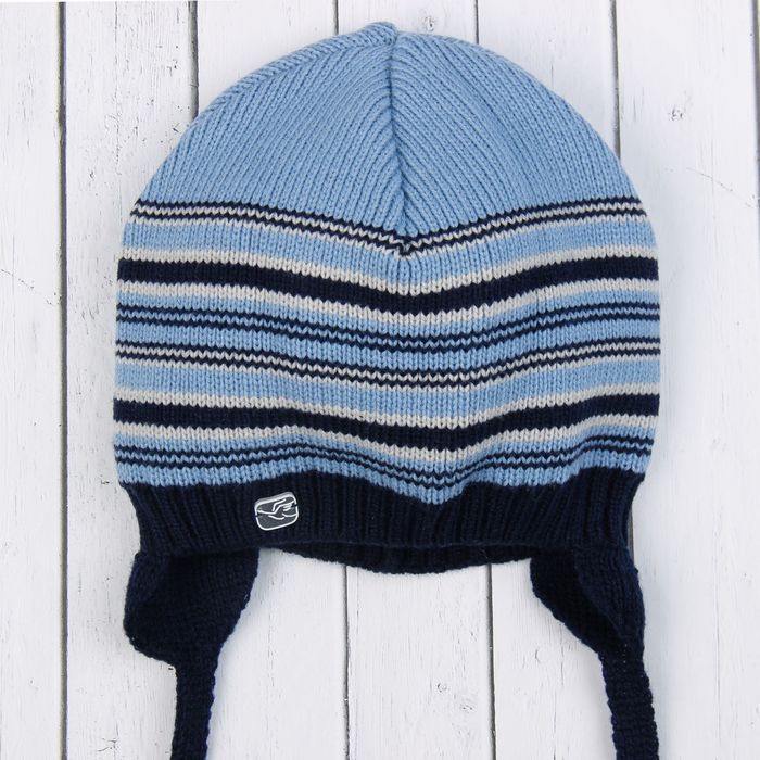 Шапка для мальчика "Мартин", возраст 2-4 года (48-50), цвет синий/светлый джинс 9741-38с