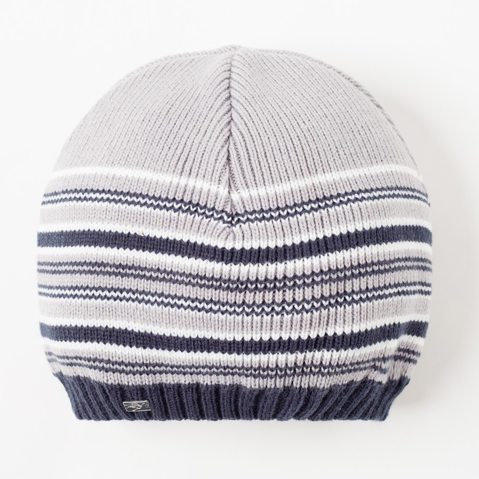 Шапка для мальчика "Мартин", возраст 4-8 лет (52-54), цвет тёмно- серый/серый 9734-38с