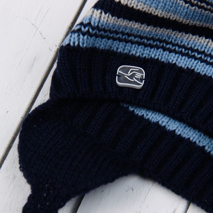 Шапка для мальчика "Мартин", возраст 4-8 лет (52-54), цвет синий/светлый джинс 9758-38с