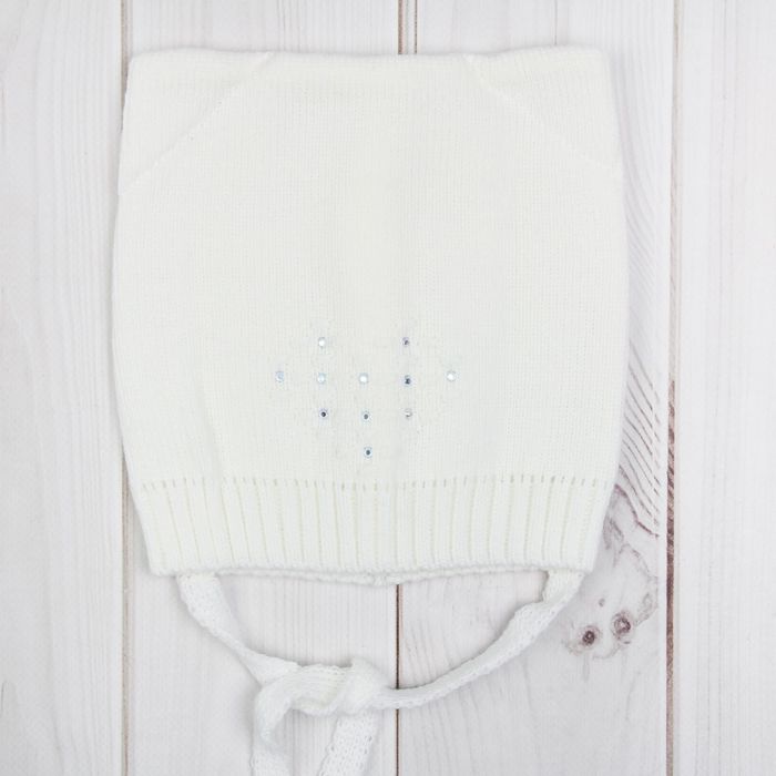 Шапка для девочки "Мишелька-макси", возраст 2-4 года (48-50), цвет белый 3695-42с