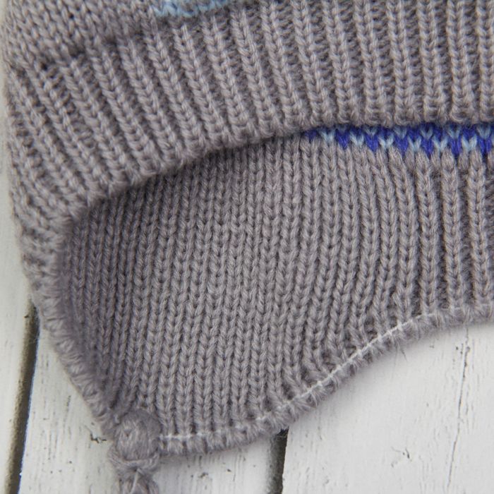 Шапка для мальчика "Робот", возраст 2-4 года (48-50), цвет серый/ярко-синий 0119-45с