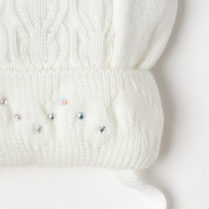 Шапка для девочки "Элитана", возраст 12-18 мес. (44-46), цвет молочный 0355-50с_М