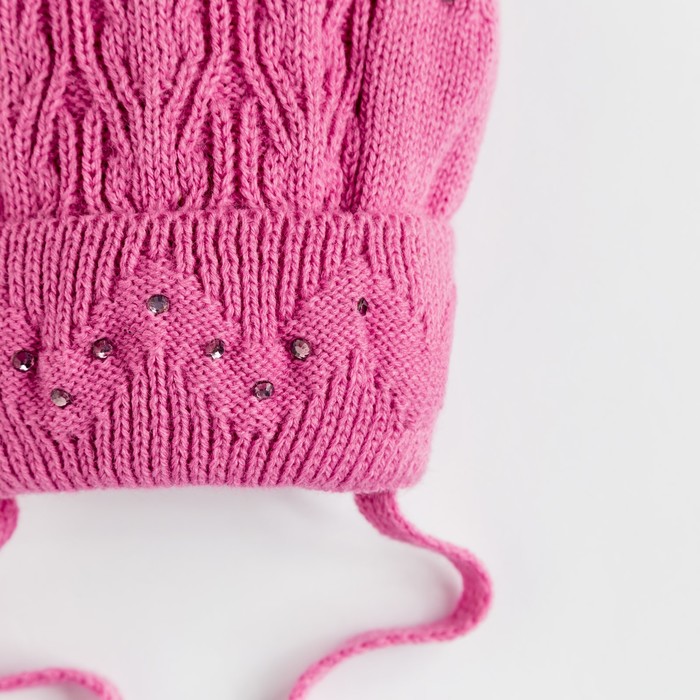 Шапка для девочки "Элитана", возраст 2-4 года (48-50), цвет ярко-розовый 0423-50с