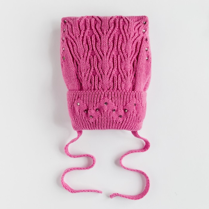 Шапка для девочки "Элитана", возраст 4-8 лет (52-54), цвет ярко-розовый 0430-50с