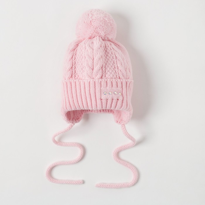 Шапка для девочки "Изюминка", возраст 0-3 мес. (38-40), цвет розовый 0676-7016пш_М