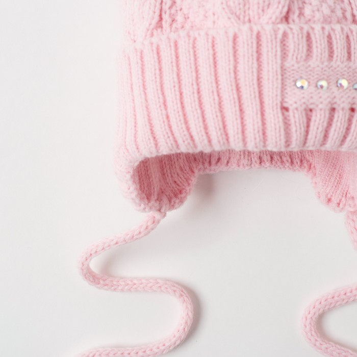 Шапка для девочки "Изюминка", возраст 3-6 мес. (40-42), цвет розовый 0683-7016пш_М