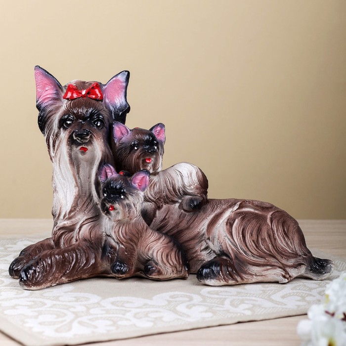 Садовая фигура "Болонка семья", 21 х 31 см, микс