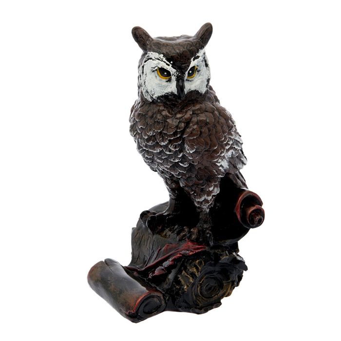 Садовая фигура "Сова на свитке" 36 см, рисованная