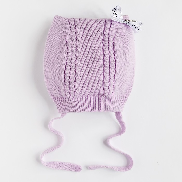 Шапка для девочки "Ля-мур", размер 44-46 (12-18 мес.), цвет лиловый 9055-34с_М