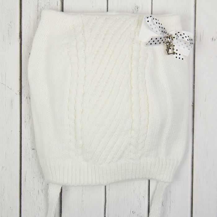 Шапка для девочки "Ля-мур", размер 48-50 (2-4 года), цвет белый 9000-34с