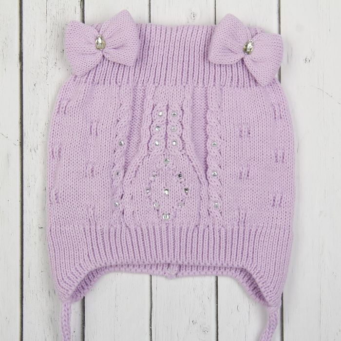 Шапка для девочки "Куколка", размер 44-46 (12-18 мес.), цвет лиловый 9161-36с_М