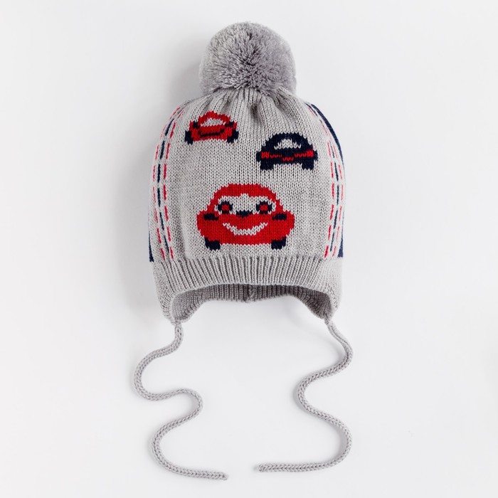 Шапка для мальчика "Ралли", размер 44-46 (12-18 мес.), цвет синий/малиновый 0065-44с_М