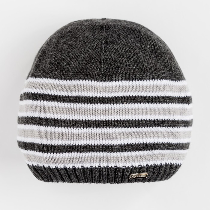 Шапка для мальчика "Питер", размер 44-46 (12-18 мес.), цвет серый меланж 2212-69с_М