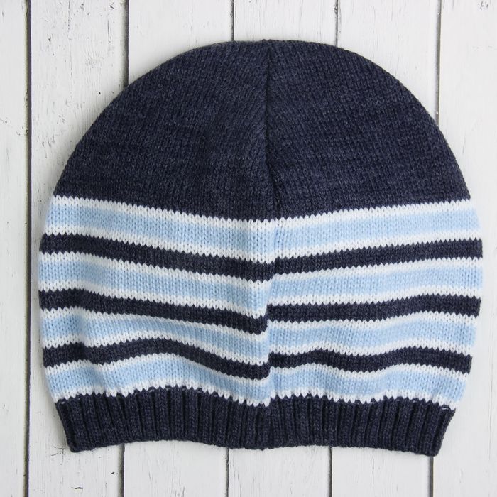 Шапка для мальчика "Питер", размер 52-54 (4-8 лет), цвет джинс меланж 2205-69с