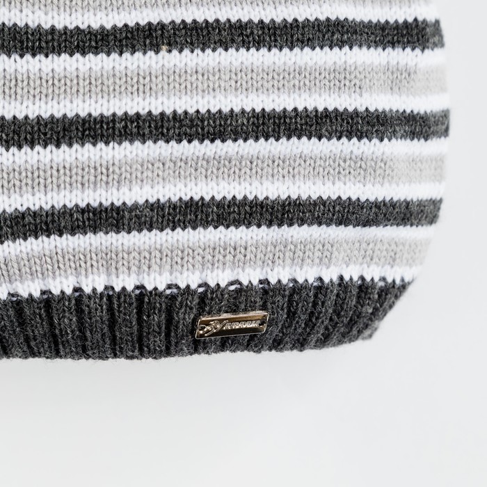 Шапка для мальчика "Питер", размер 52-54 (4-8 лет), цвет серый меланж 2236-69с