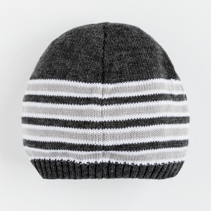 Шапка для мальчика "Питер", размер 52-54 (4-8 лет), цвет серый меланж 2236-69с