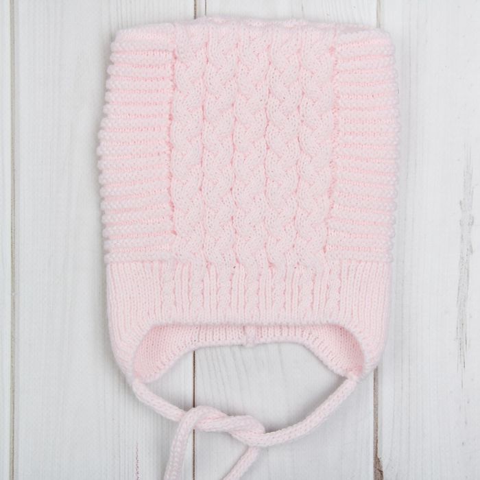 Шапка для девочки "Асечка" размер 42-44 (6-12 мес.), цвет розовый 1055-56с_М