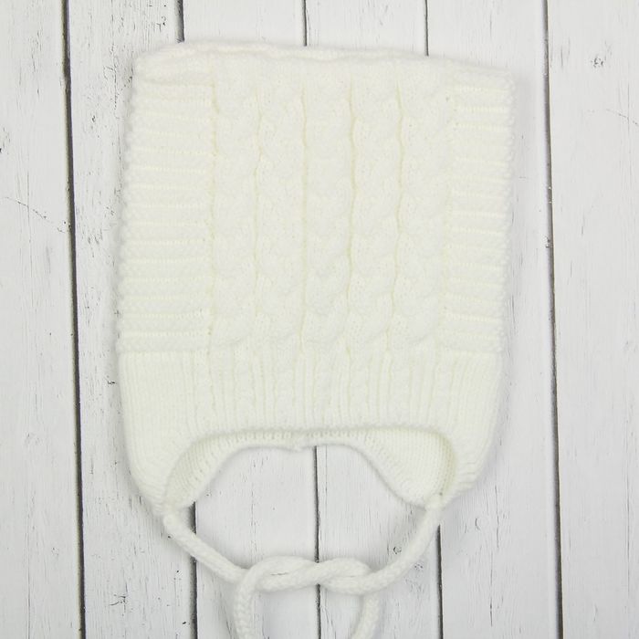 Шапка для девочки "Асечка" размер 44-46 (12-18 мес.), цвет молочный 1086-56с_М