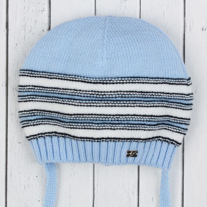 Шапка для мальчика "Бинго", размер 44-46 (12-18 мес.), цвет голубой  1161-58с_М